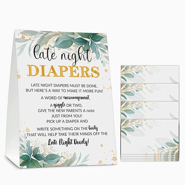 baby shower game - late night diapers 