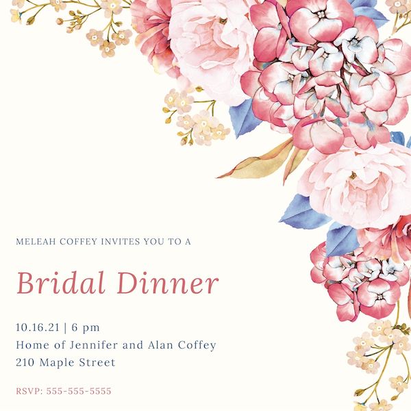 Bridal Dinner Invitation 