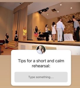 Tips for a short and calm rehearsal