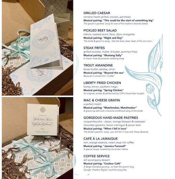 custom wedding menus 