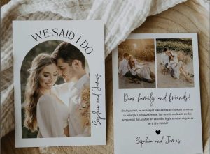 Registry Info on a Wedding Announcement