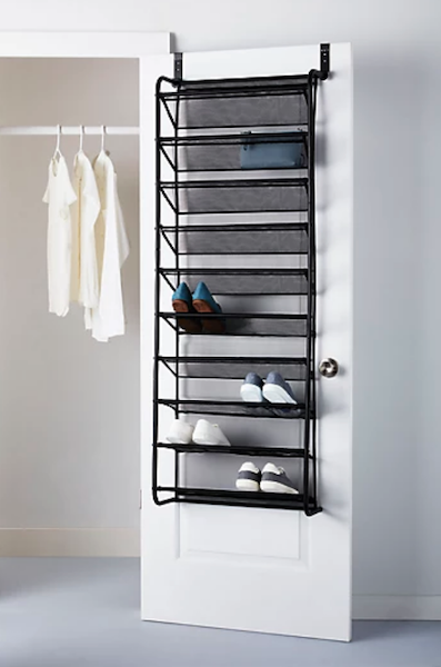Organization Solutions for A Small Dorm | Over-the-door shoe rack