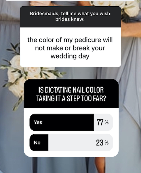 bridesmaid pedicure poll