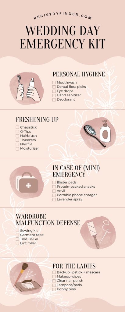 Wedding day emergency kits