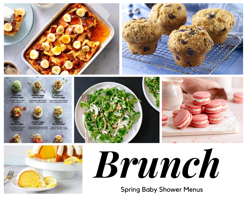 brunch spring baby shower menu 