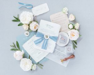 lay flat image of invite