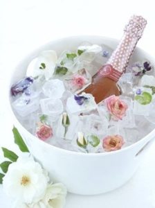 Champagne with rose ice