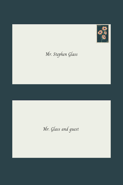single man and guest wedding invite