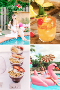 tropical pool party bridal shower