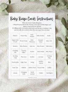 Baby Shower Bingo