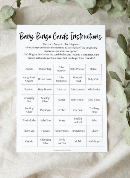 Baby Shower Bingo