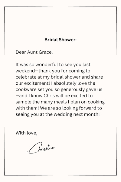 Wedding Thank You Note Samples - 1