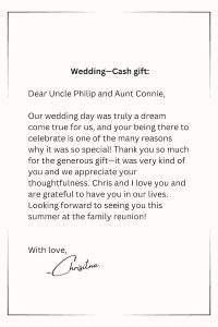 Wedding Thank You Note Samples - 4