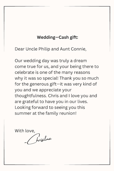 Wedding Thank You Note Samples - 4