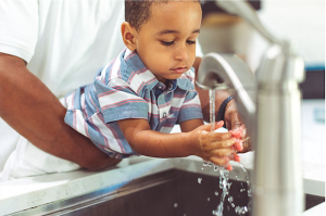 washing hands