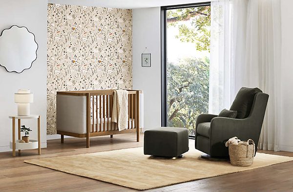 Redondo Upholstered Wood Baby Crib via Crate&kids