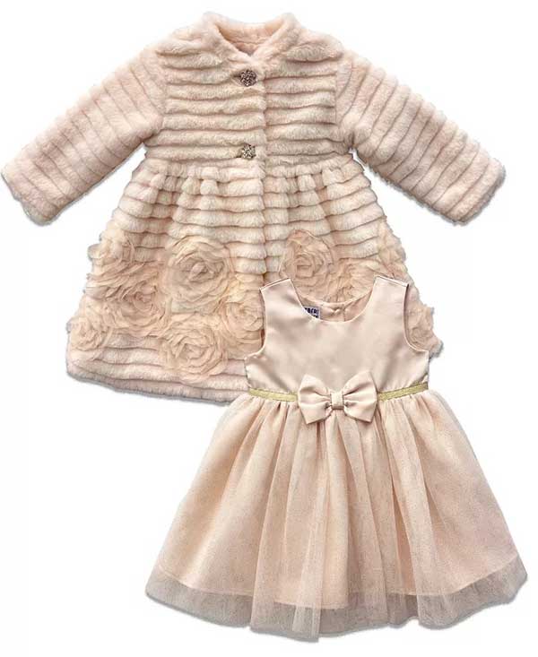 Baby Girls Sparkling Tulle Dress Rosette Applique Coat