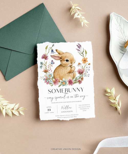 Easter-inspired baby shower invitation