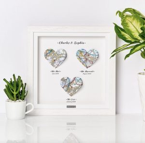 First Wedding Anniversary Gifts | Heartfelt Map Keepsake