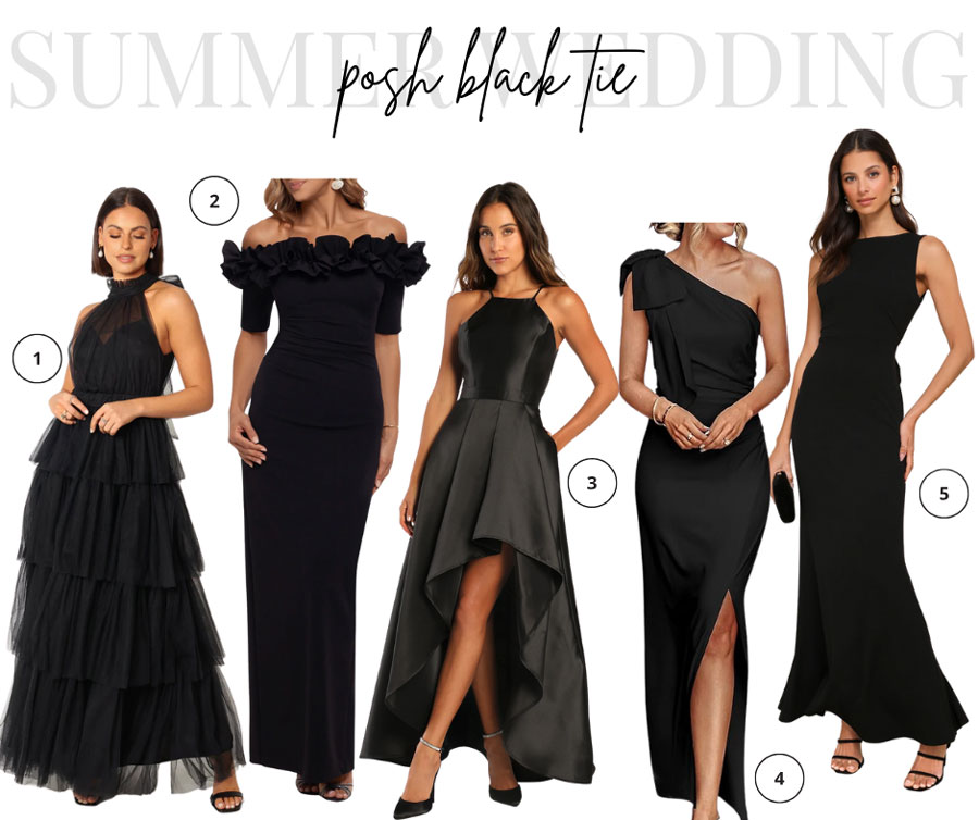 Summer Evening Wedding Lookbook: Posh Black Tie