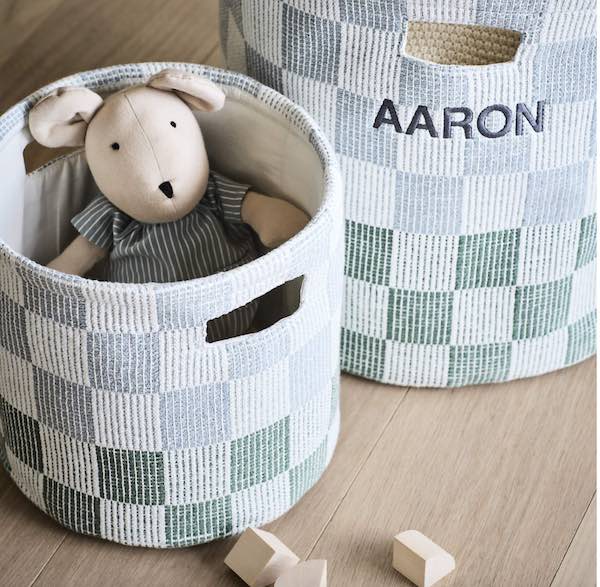 Storage bins via Crate and Barrel